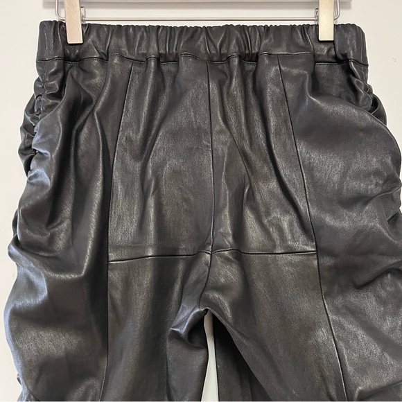 The Row Orshen Ruched Lambskin Leather Leggings Womens SZ XL Black Quiet Luxury - Picture 7 of 14